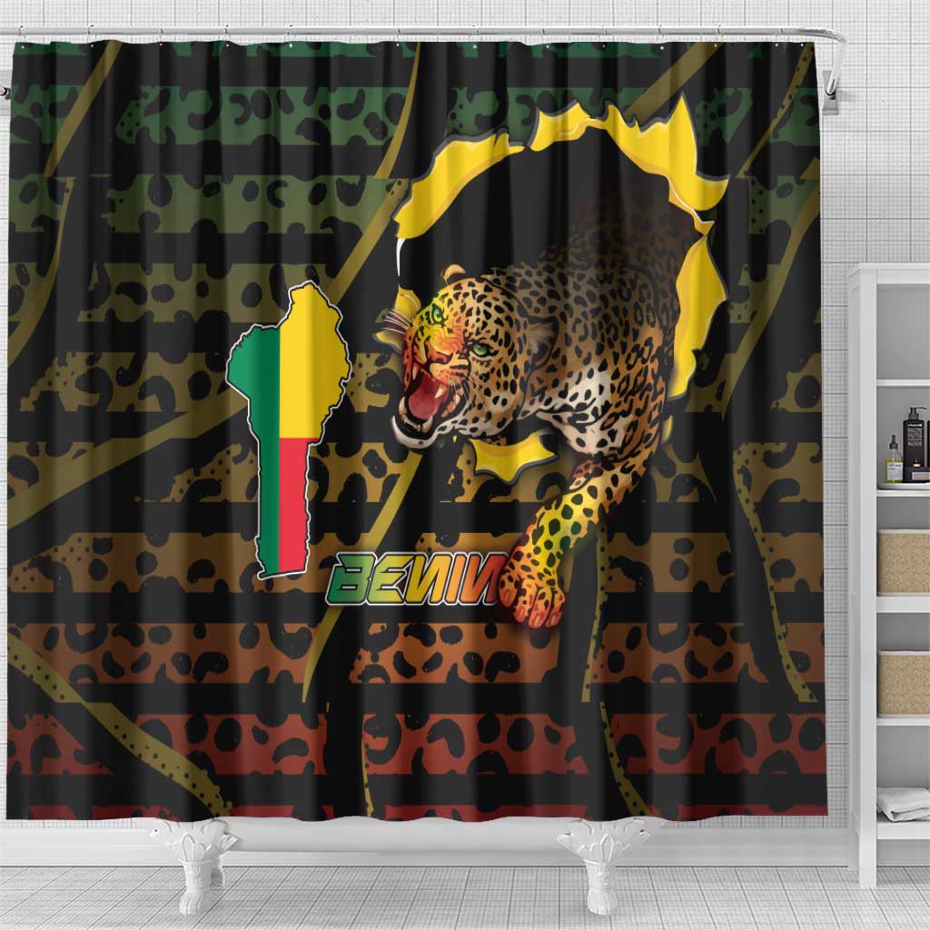 Benin Shower Curtain Powerful African Leopard - Wonder Print Shop