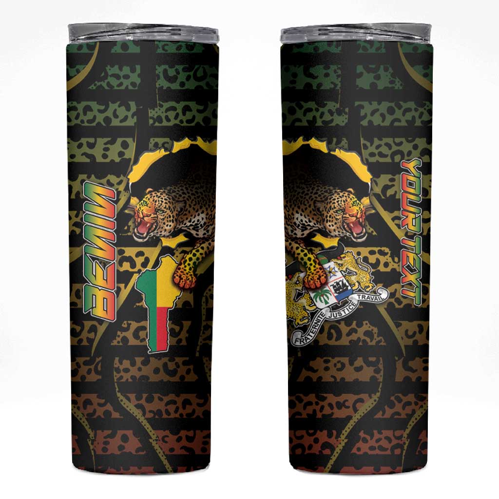 Personalized Benin Skinny Tumbler Powerful African Leopard - Wonder Print Shop