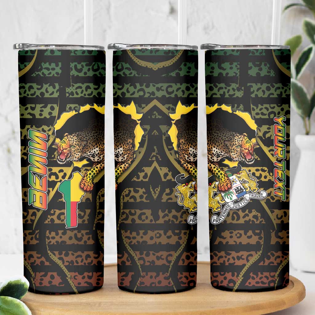 Personalized Benin Skinny Tumbler Powerful African Leopard - Wonder Print Shop