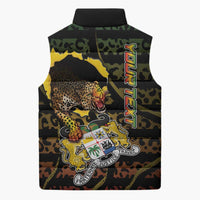 Personalized Benin Sleeveless Puffer Jacket Powerful African Leopard - Wonder Print Shop