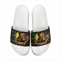 Benin Slide Sandals Powerful African Leopard - Wonder Print Shop