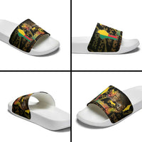 Benin Slide Sandals Powerful African Leopard - Wonder Print Shop