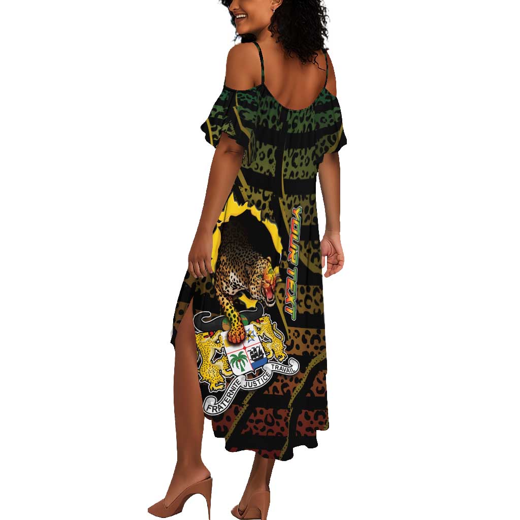 Personalized Benin Summer Maxi Dress Powerful African Leopard - Wonder Print Shop