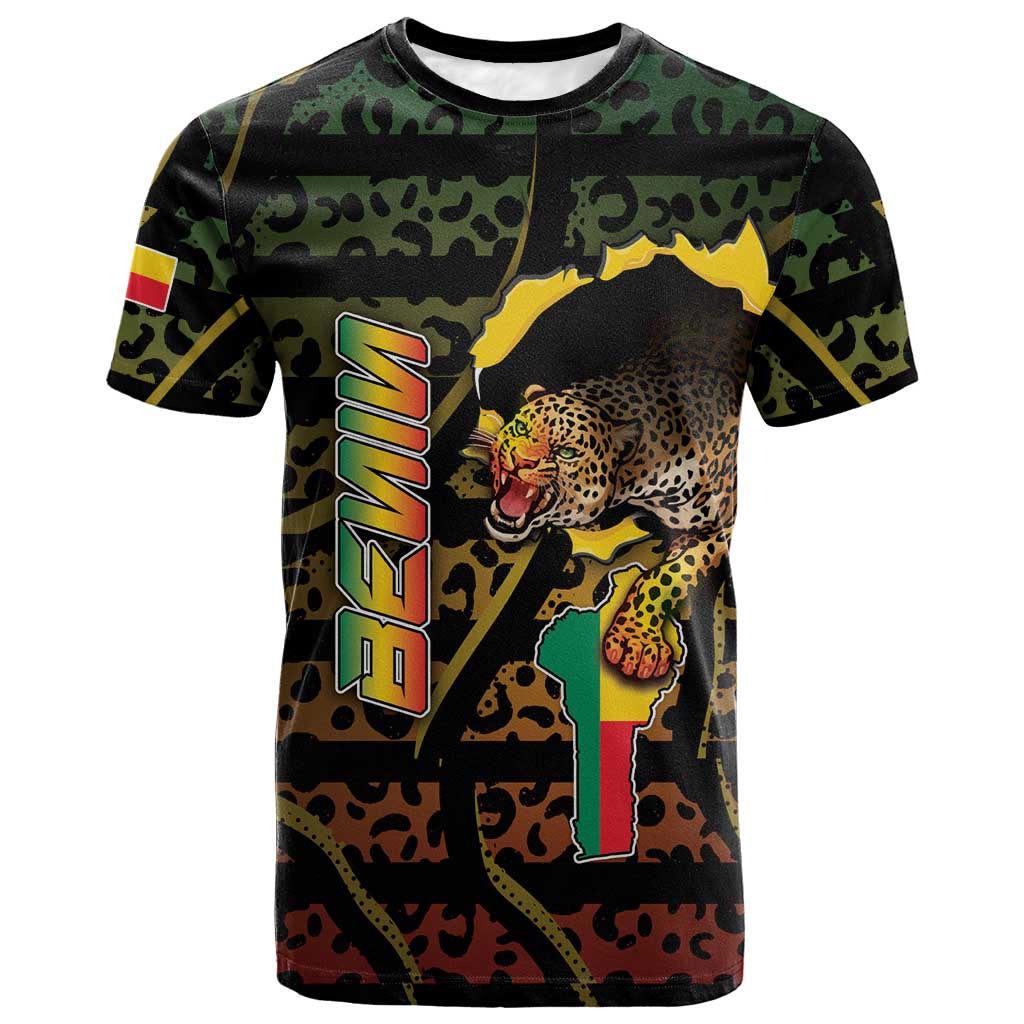 Personalized Benin T shirt Powerful African Leopard - Wonder Print Shop