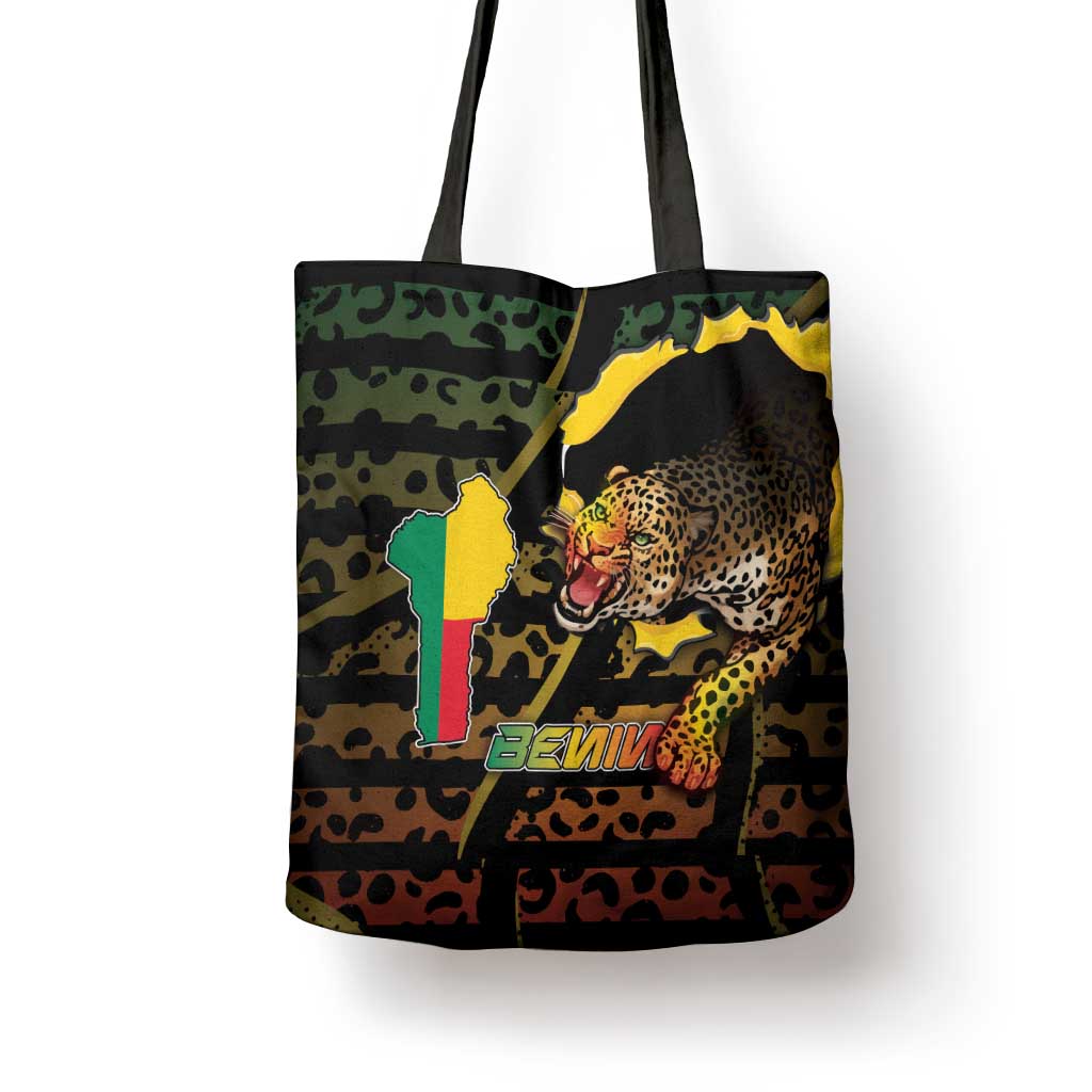 Benin Tote Bag Powerful African Leopard - Wonder Print Shop
