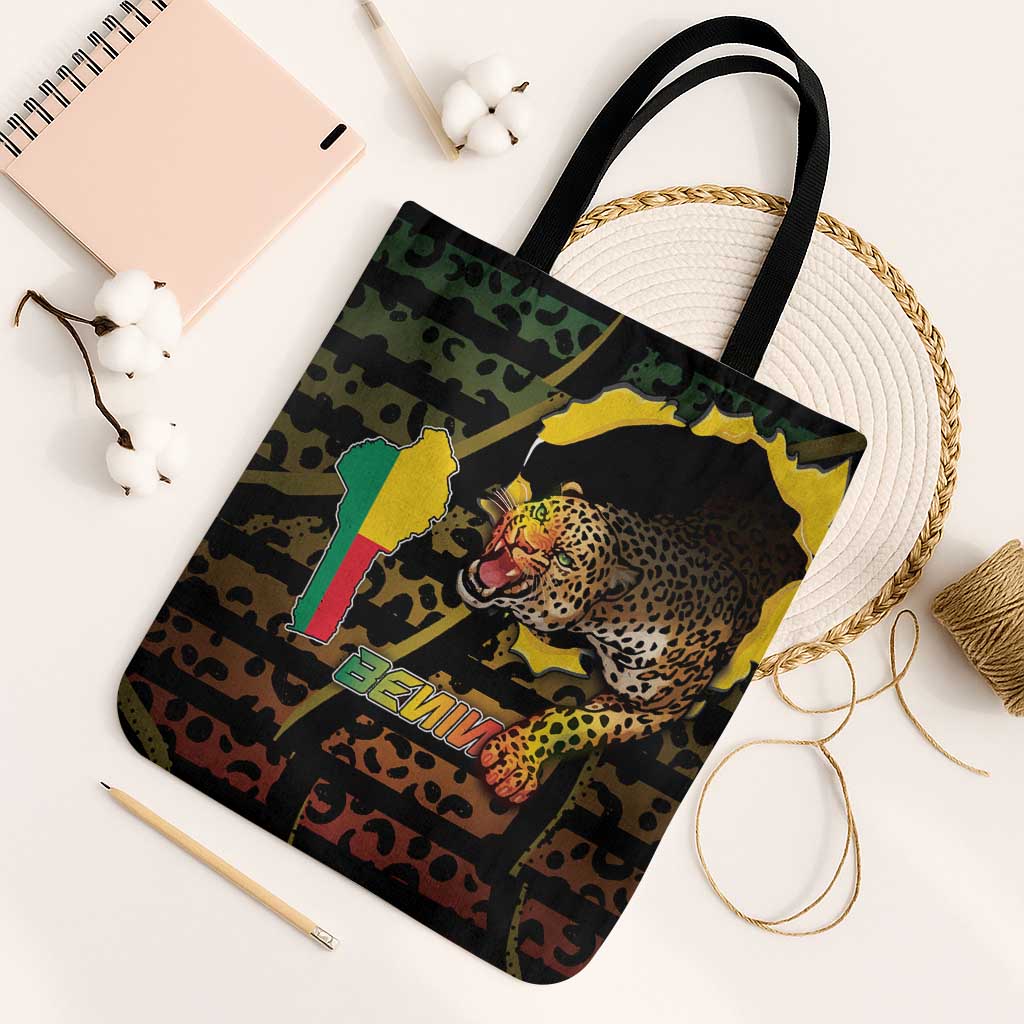 Benin Tote Bag Powerful African Leopard - Wonder Print Shop