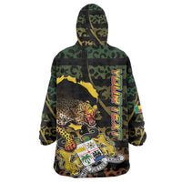 Personalized Benin Wearable Blanket Hoodie Powerful African Leopard - Wonder Print Shop