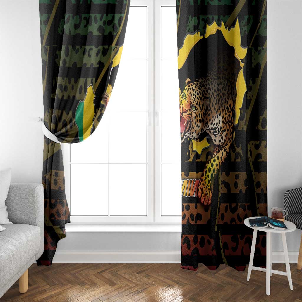 Benin Window Curtain Powerful African Leopard - Wonder Print Shop