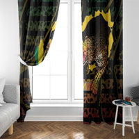 Benin Window Curtain Powerful African Leopard - Wonder Print Shop