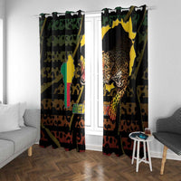 Benin Window Curtain Powerful African Leopard - Wonder Print Shop