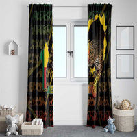 Benin Window Curtain Powerful African Leopard - Wonder Print Shop
