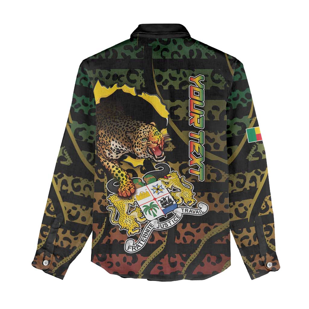 Personalized Benin Women Casual Shirt Powerful African Leopard - Wonder Print Shop