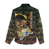 Personalized Benin Women Casual Shirt Powerful African Leopard - Wonder Print Shop