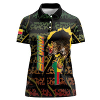 Personalized Benin Women Polo Shirt Powerful African Leopard - Wonder Print Shop