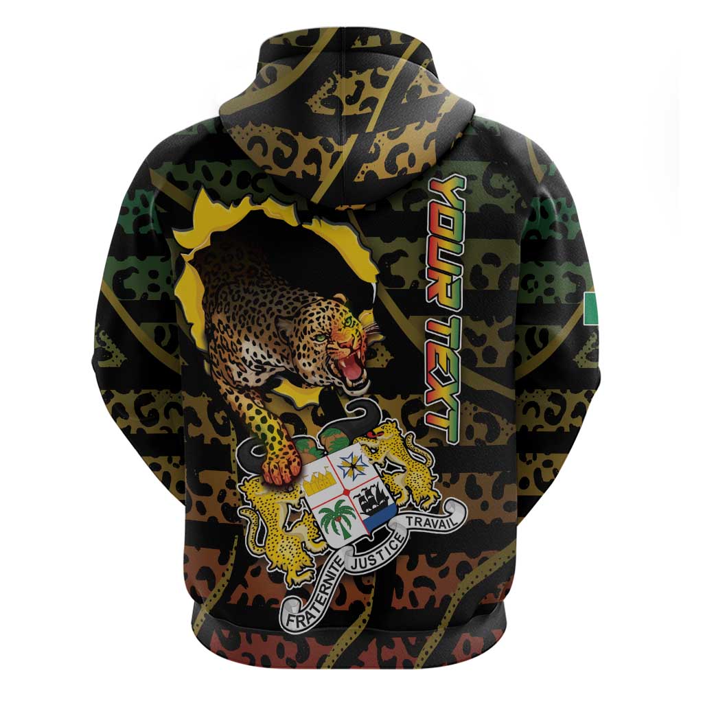 Personalized Benin Zip Hoodie Powerful African Leopard - Wonder Print Shop