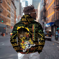 Personalized Benin Zip Hoodie Powerful African Leopard - Wonder Print Shop