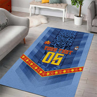 Custom DR Congo Football Area Rug Leopard Jaguar Tribal Pattern With Flags