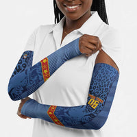 Custom DR Congo Football Arm Sleeves Leopard Jaguar Tribal Pattern With Flags