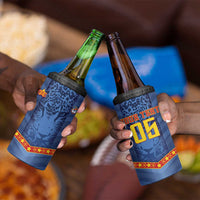 Custom DR Congo Football 4 in 1 Can Cooler Tumbler Leopard Jaguar Tribal Pattern With Flags