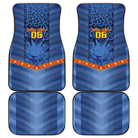 Custom DR Congo Football Car Mats Leopard Jaguar Tribal Pattern With Flags