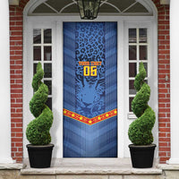 Custom DR Congo Football Door Cover Leopard Jaguar Tribal Pattern With Flags