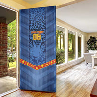 Custom DR Congo Football Door Cover Leopard Jaguar Tribal Pattern With Flags
