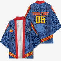 Custom DR Congo Football Kimono Leopard Jaguar Tribal Pattern With Flags
