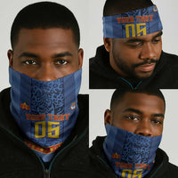 Custom DR Congo Football Neck Gaiter Leopard Jaguar Tribal Pattern With Flags