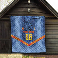 Custom DR Congo Football Quilt Leopard Jaguar Tribal Pattern With Flags