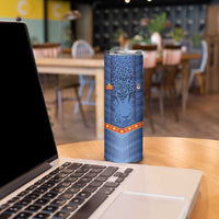 Custom DR Congo Football Skinny Tumbler Leopard Jaguar Tribal Pattern With Flags