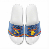 Custom DR Congo Football Slide Sandals Leopard Jaguar Tribal Pattern With Flags