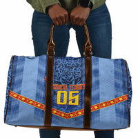 Custom DR Congo Football Travel Bag Leopard Jaguar Tribal Pattern With Flags