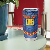 Custom DR Congo Football Tumbler Cup Leopard Jaguar Tribal Pattern With Flags