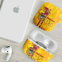 Custom Colombia Football AirPods Case Tropical Orchid Floral Pattern With Coat Of Arms
