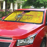 Custom Colombia Football Auto Sun Shade Tropical Orchid Floral Pattern With Coat Of Arms