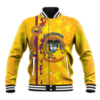 Custom Colombia Football Baseball Jacket Tropical Orchid Floral Pattern With Coat Of Arms
