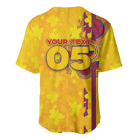 Custom Colombia Football Baseball Jersey Tropical Orchid Floral Pattern With Coat Of Arms