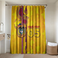 Custom Colombia Football Bathroom Set Tropical Orchid Floral Pattern With Coat Of Arms