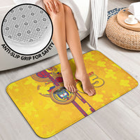 Custom Colombia Football Bathroom Set Tropical Orchid Floral Pattern With Coat Of Arms