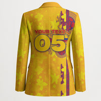 Custom Colombia Football Blazer Tropical Orchid Floral Pattern With Coat Of Arms