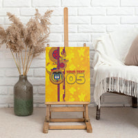 Custom Colombia Football Canvas Wall Art Tropical Orchid Floral Pattern With Coat Of Arms