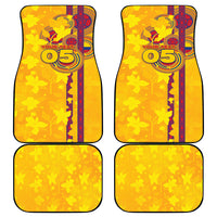 Custom Colombia Football Car Mats Tropical Orchid Floral Pattern With Coat Of Arms