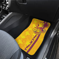 Custom Colombia Football Car Mats Tropical Orchid Floral Pattern With Coat Of Arms