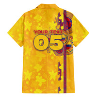 Custom Colombia Football Hawaiian Shirt Tropical Orchid Floral Pattern With Coat Of Arms