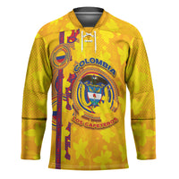 Custom Colombia Football Hockey Jersey Tropical Orchid Floral Pattern With Coat Of Arms