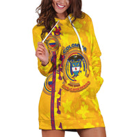 Custom Colombia Football Hoodie Dress Tropical Orchid Floral Pattern With Coat Of Arms