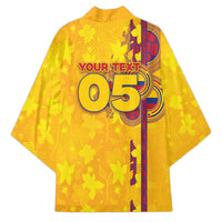 Custom Colombia Football Kimono Tropical Orchid Floral Pattern With Coat Of Arms