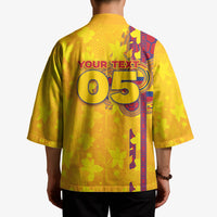 Custom Colombia Football Kimono Tropical Orchid Floral Pattern With Coat Of Arms