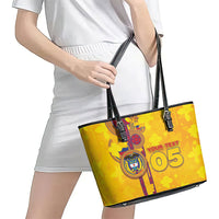 Custom Colombia Football Leather Tote Bag Tropical Orchid Floral Pattern With Coat Of Arms