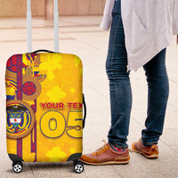 Custom Colombia Football Luggage Cover Tropical Orchid Floral Pattern With Coat Of Arms